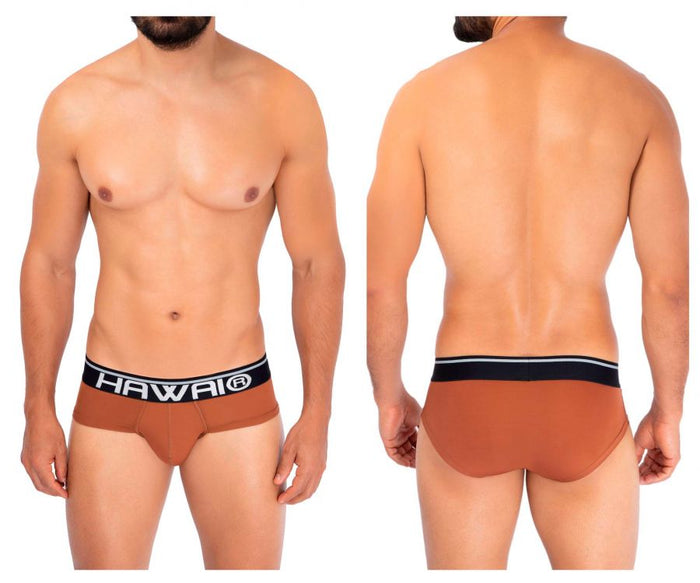 clever moda HAWAI 42191 Solid Microfiber Hip Briefs Color Amber