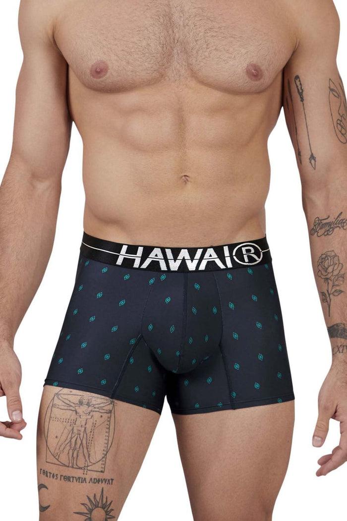 Clever Moda HAWAIR 42520 Printed Microfiber Trunks Color Dark Blue