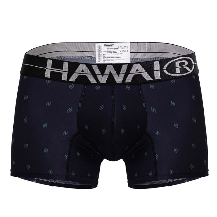 Clever Moda HAWAIR 42520 Printed Microfiber Trunks Color Dark Blue
