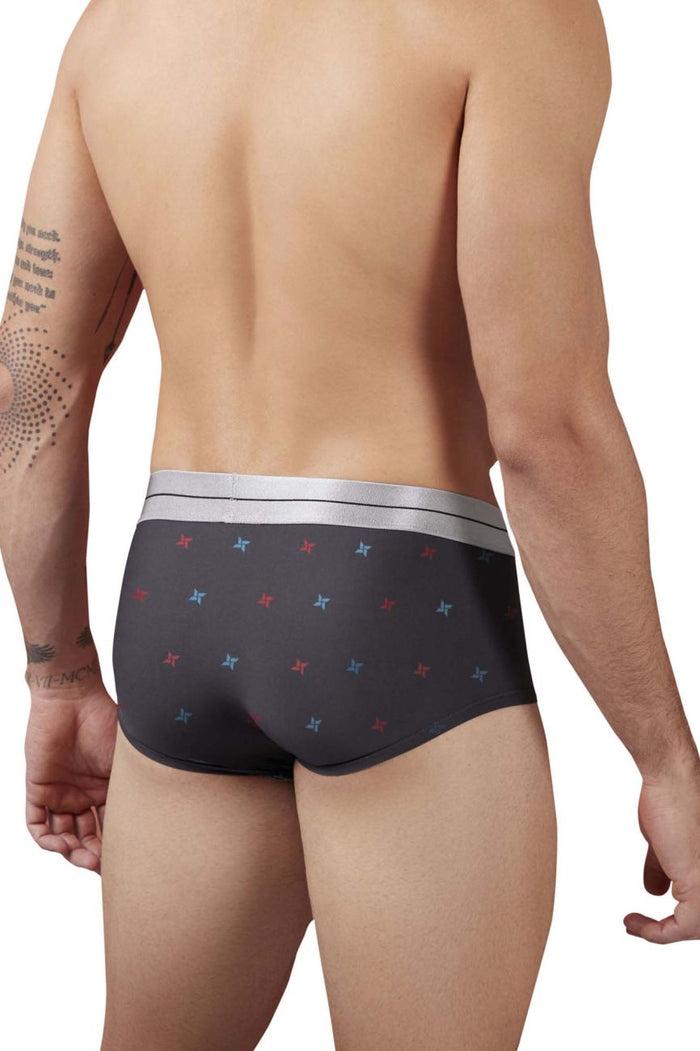 Clever Moda HAWAIR 42530 Printed Microfiber Briefs Color Gray
