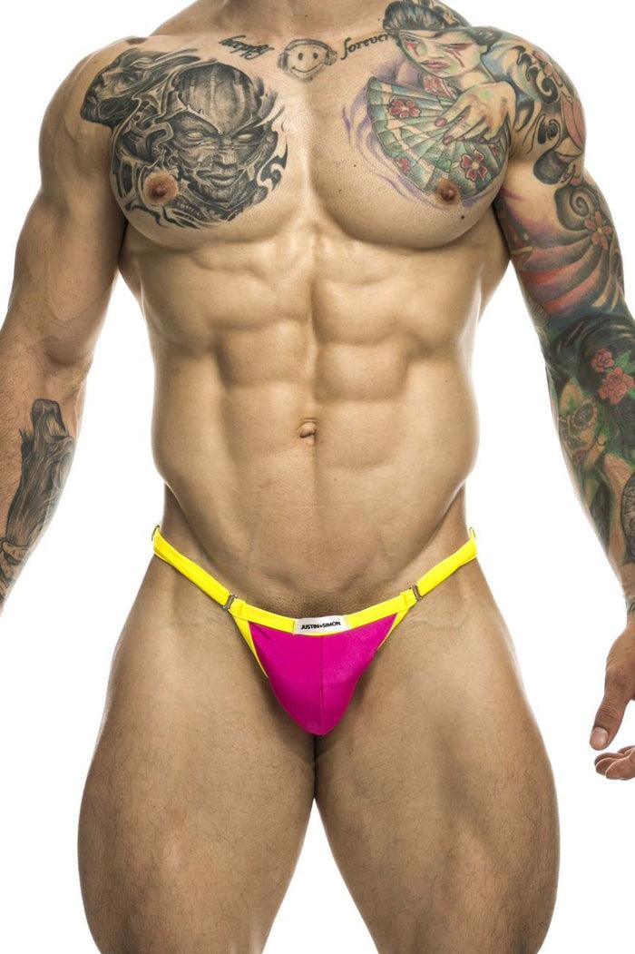 Clever Moda JUSTIN+SIMON XSJ12 Bikini One Color Hot Pink
