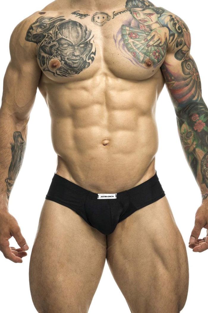 Clever Moda JUSTIN+SIMON XSJ22 Cheek Briefs Color Black