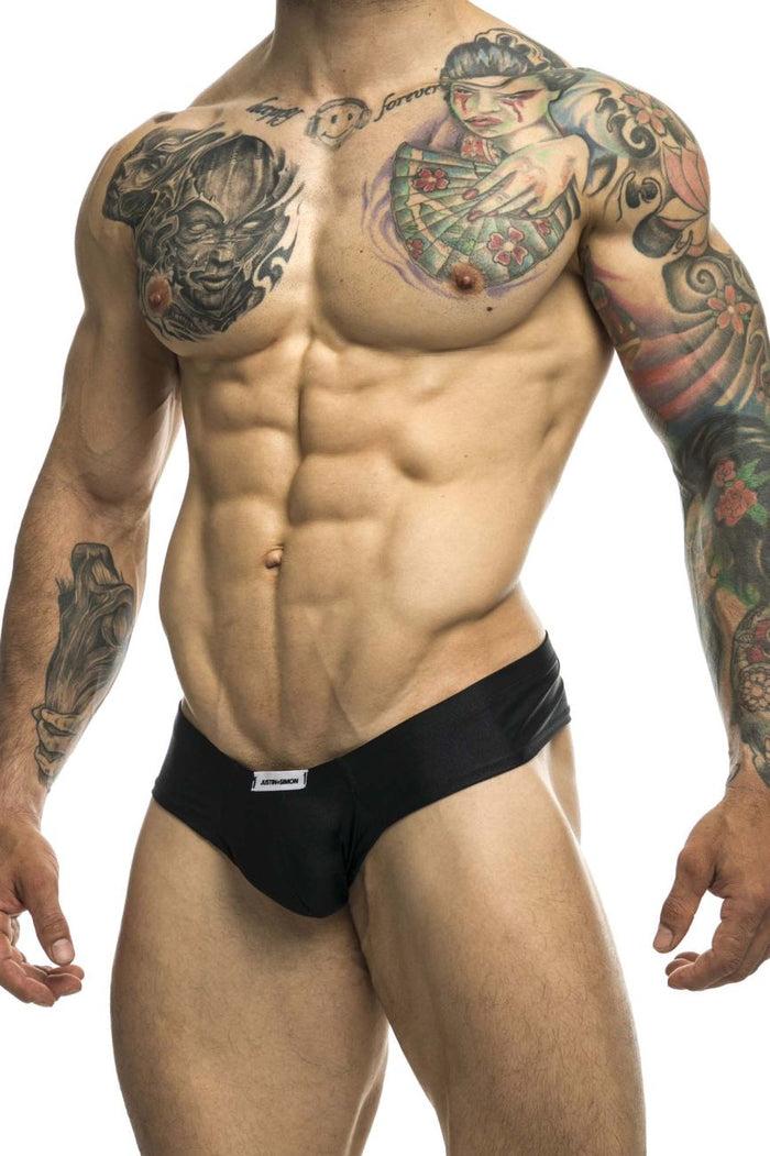 Clever Moda JUSTIN+SIMON XSJ22 Cheek Briefs Color Black