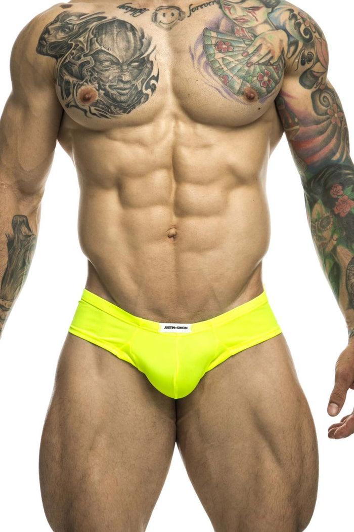 Clever Moda JUSTIN+SIMON XSJ22 Cheek Briefs Color Neon Green