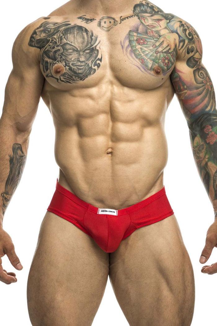 Clever Moda JUSTIN+SIMON XSJ22 Cheek Briefs Color Red