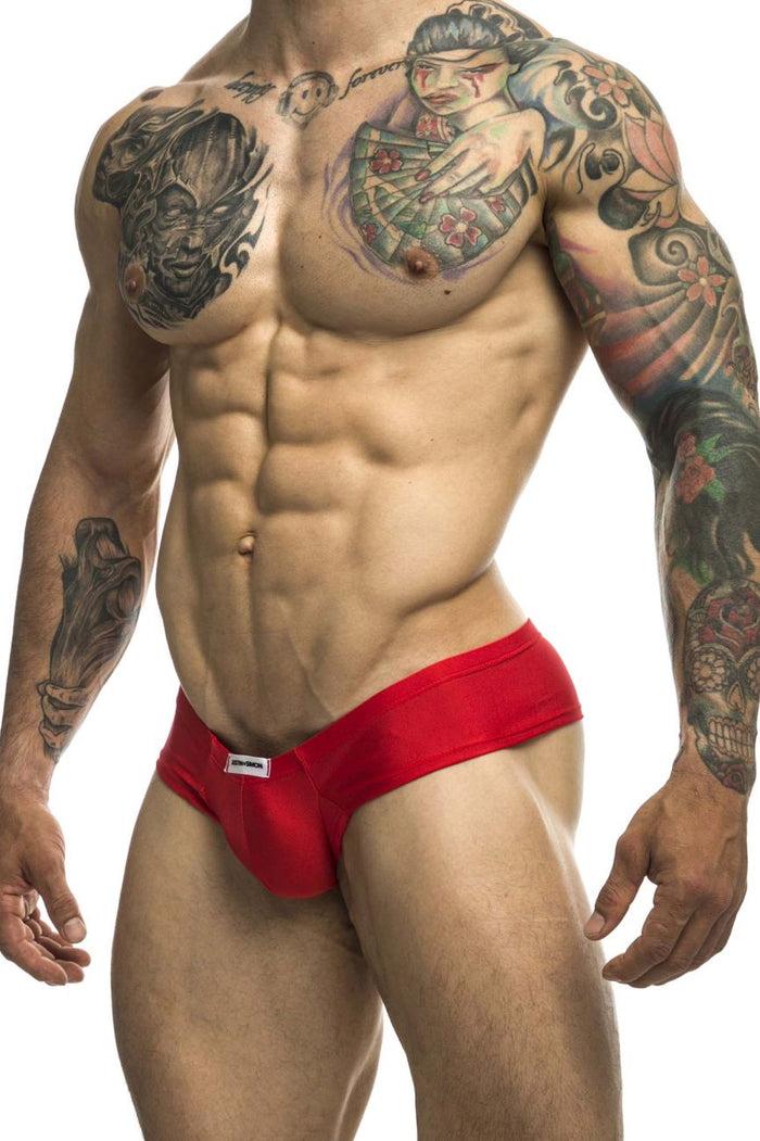 Clever Moda JUSTIN+SIMON XSJ22 Cheek Briefs Color Red