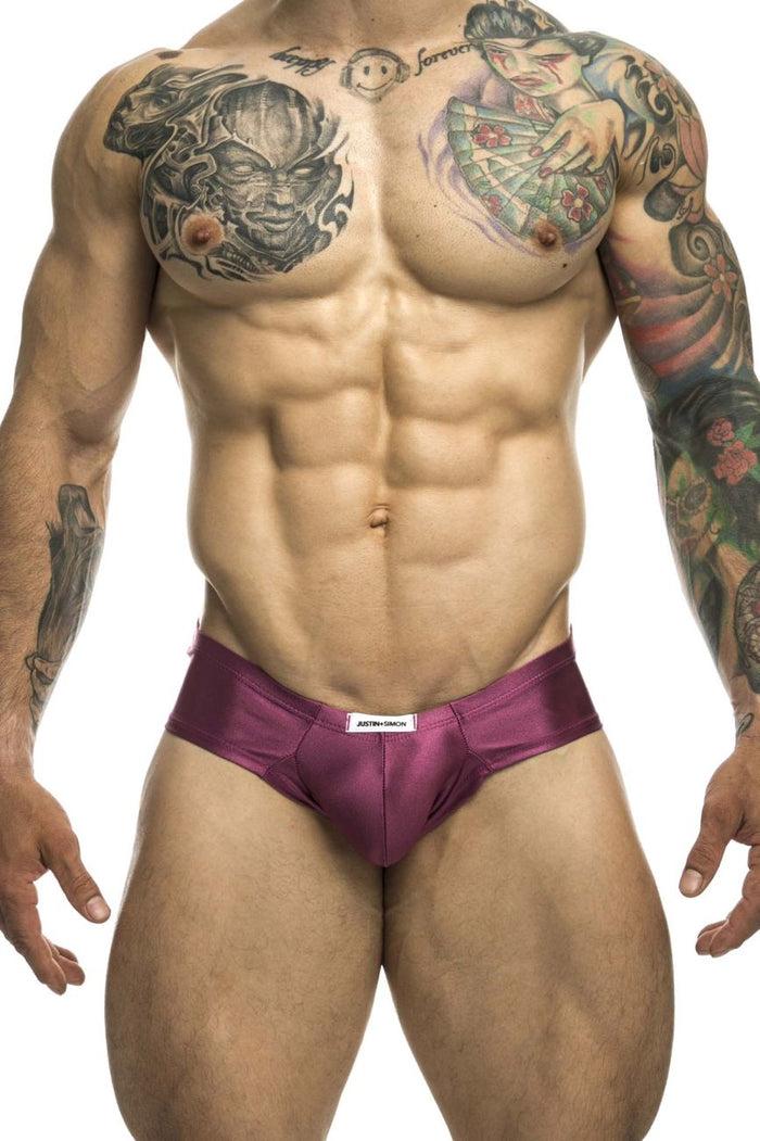 Clever Moda JUSTIN+SIMON XSJ22 Cheek Briefs Color Wine