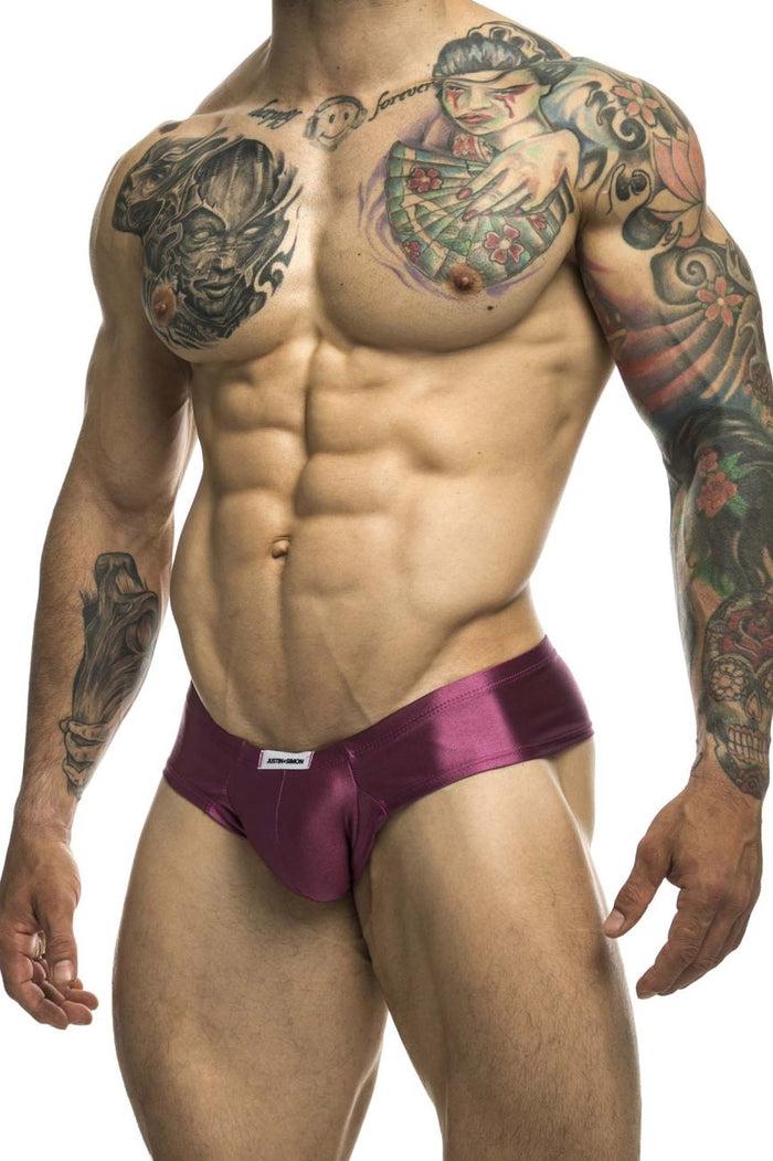 Clever Moda JUSTIN+SIMON XSJ22 Cheek Briefs Color Wine