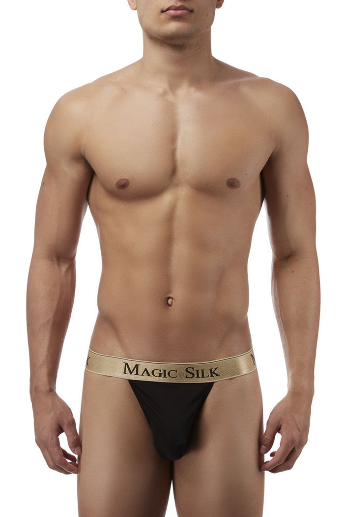 Clever Moda Magic Silk 4586 Silk Knit Micro Thong Color Black