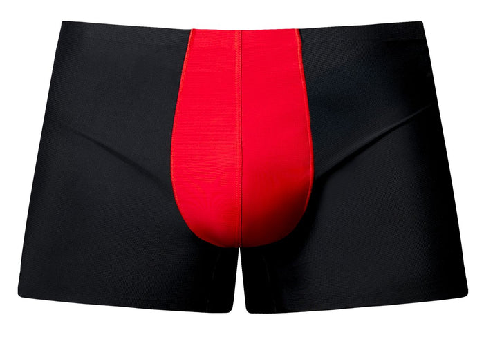Clever Moda Male Power 154-300 Hot Mesh Pouch Short Color Black-Red