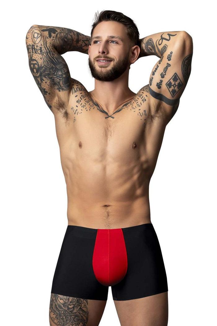 Clever Moda Male Power 154-300 Hot Mesh Pouch Short Color Black-Red