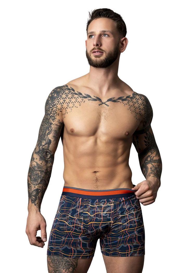 Clever Moda Male Power 160-299 Soo Cumfy Boxer Brief Color Navy-Orange
