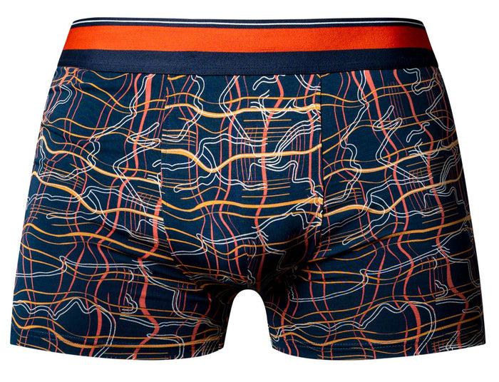 Clever Moda Male Power 160-299 Soo Cumfy Boxer Brief Color Navy-Orange