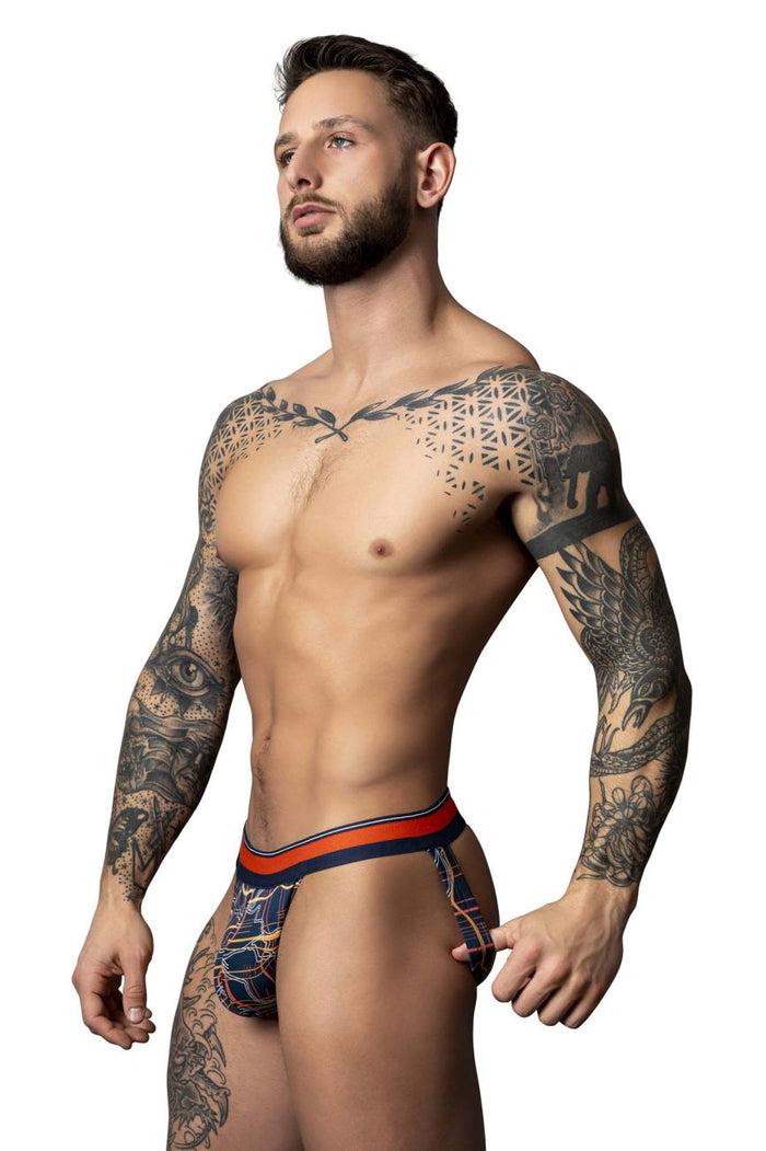 Clever Moda Male Power 349-299 Soo Cumfy Jock Color Navy-Orange