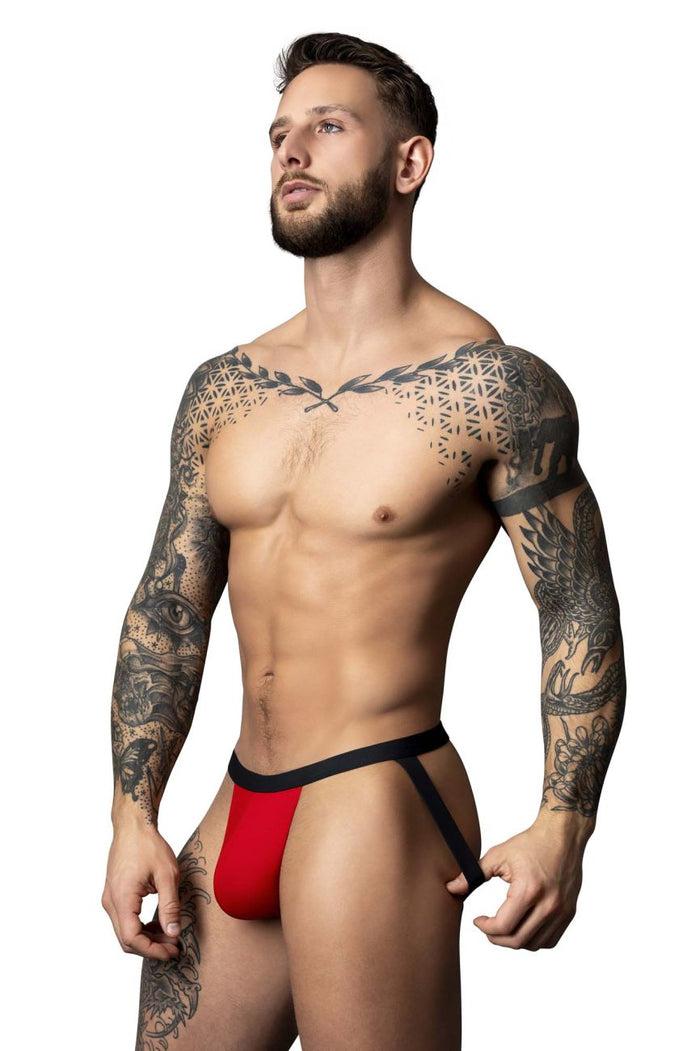 Clever Moda Male Power 349-300 Hot Mesh Jock Color Black-Red
