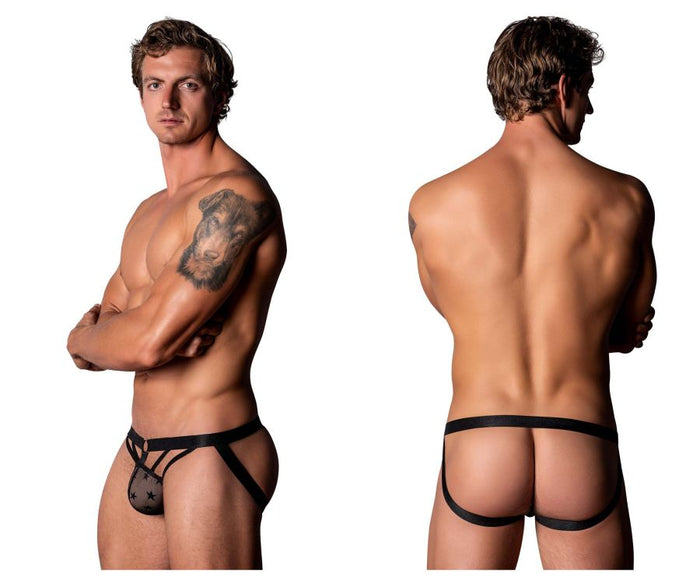 clever moda Male Power 386-291 Love Star Jock with Ring Color Black