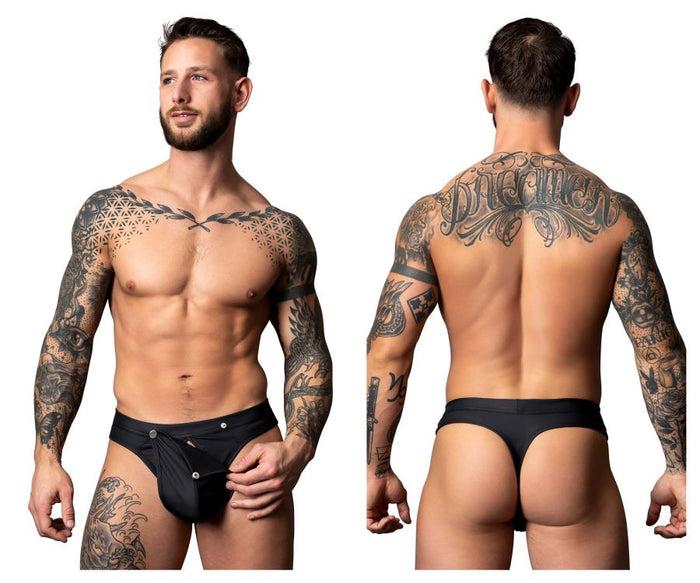 clever moda Male Power 410-298 Oh Snap Snap off Thong Color Black