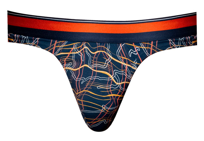 Clever Moda Male Power 412-299 Soo Cumfy Thong Color Navy-Orange