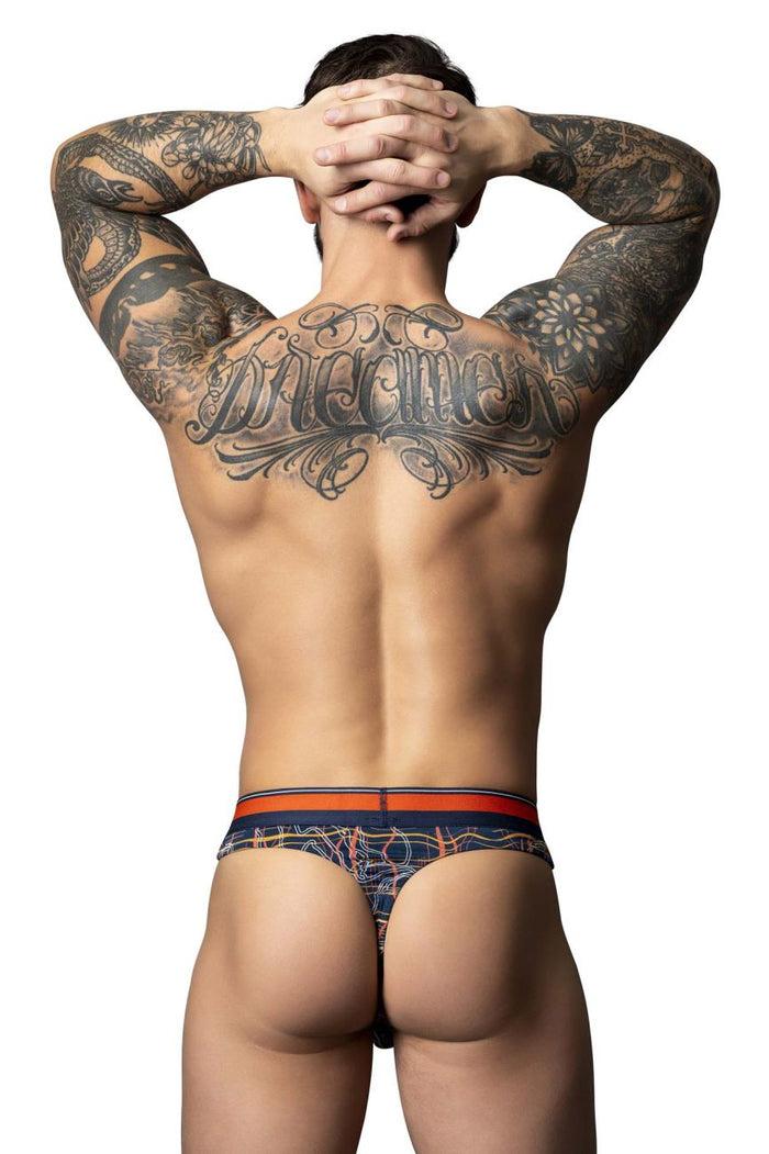 Clever Moda Male Power 412-299 Soo Cumfy Thong Color Navy-Orange
