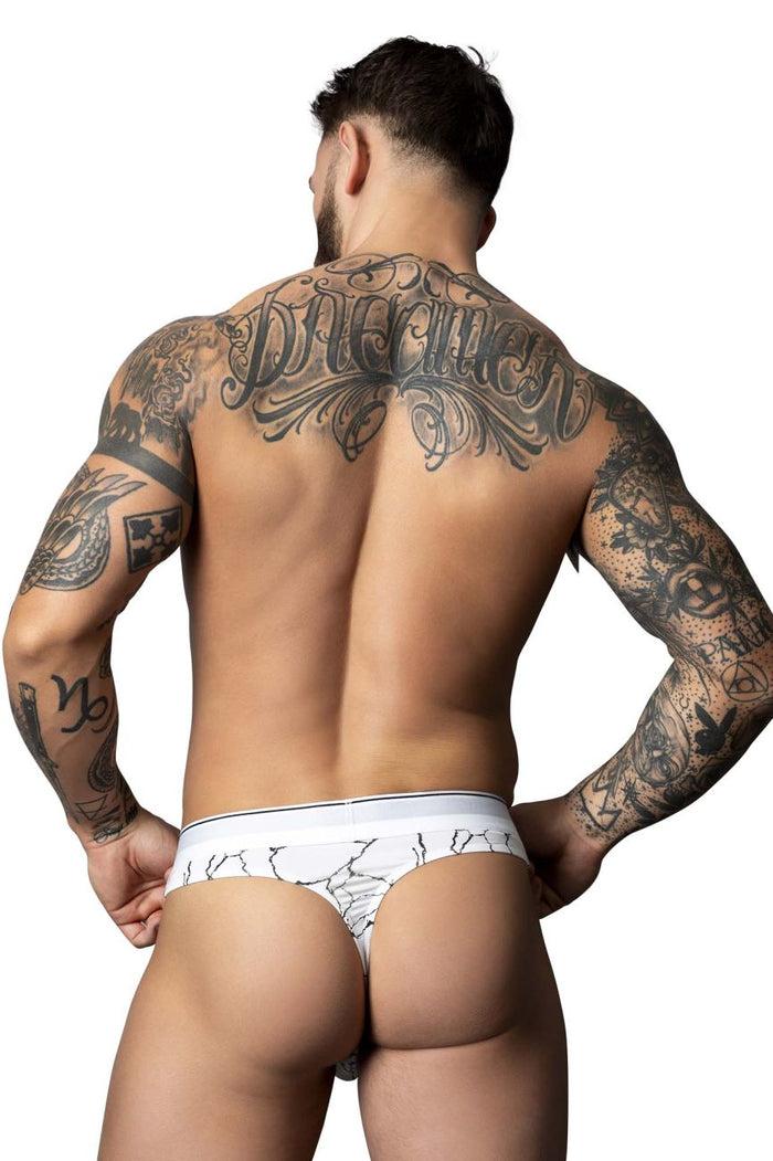Clever Moda Male Power 412-299 Soo Cumfy Thong Color White-Black