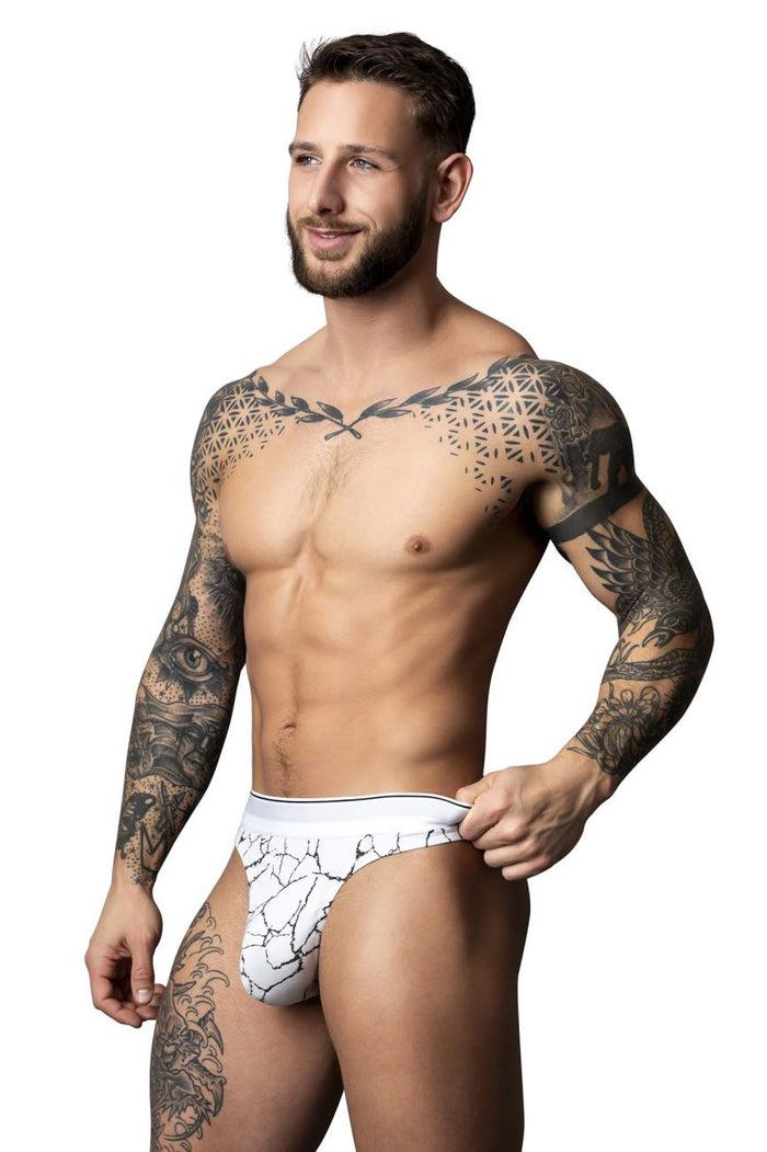 Clever Moda Male Power 412-299 Soo Cumfy Thong Color White-Black