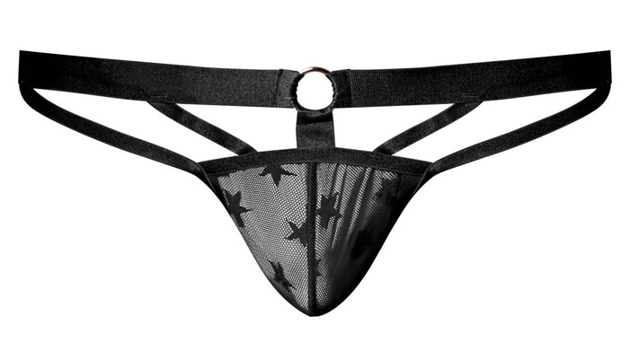 Clever Moda Male Power 416-291 Love Star Thong With Ring Color Black