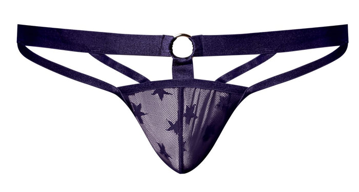 Clever Moda Male Power 416-291 Love Star Thong With Ring Color Purple