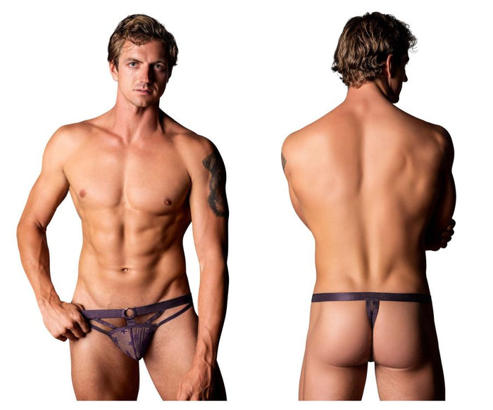 clever moda Male Power 416-291 Love Star Thong with Ring Color Purple