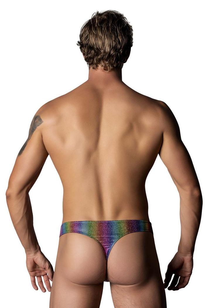 Clever Moda Male Power 421-297 Pack N Play Thong With Front Condom Pouch Color Rainbow