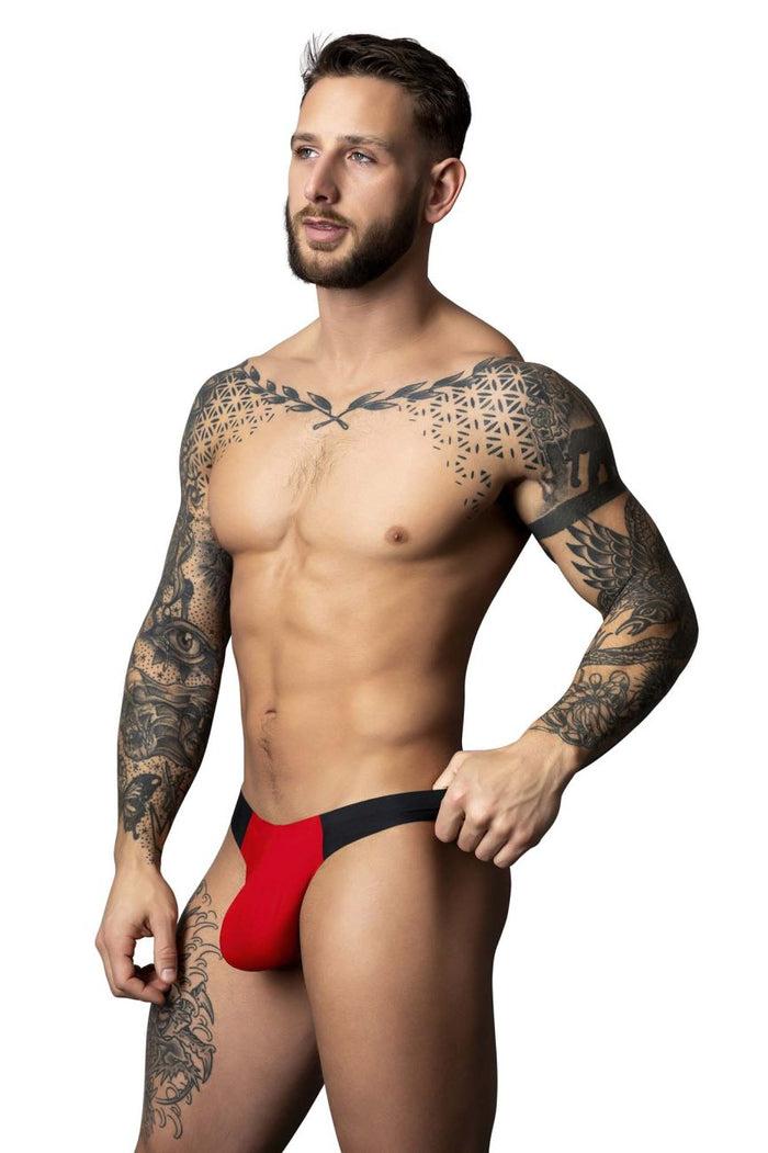 Clever Moda Male Power 442-300 Hot Mesh Bong Thong Color Black-Red