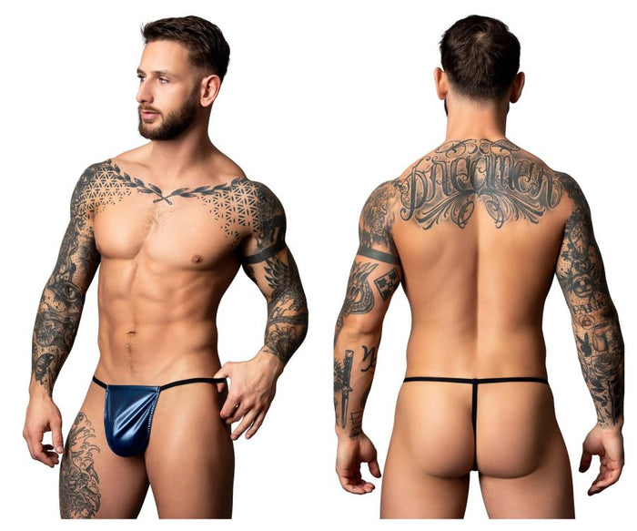 clever moda Male Power 450-301 Liquid Onyx 2.0 G-String Color Blue