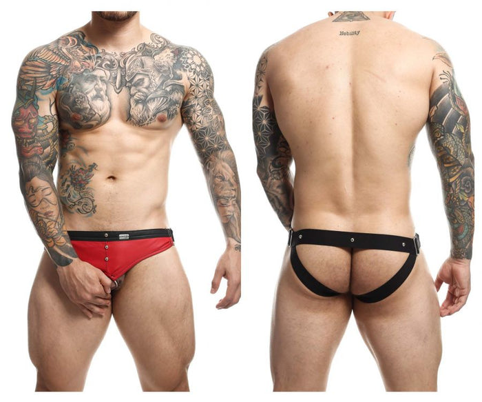 clever moda MaleBasics DMBL01 DNGEON Cockring Jockstrap Color Red