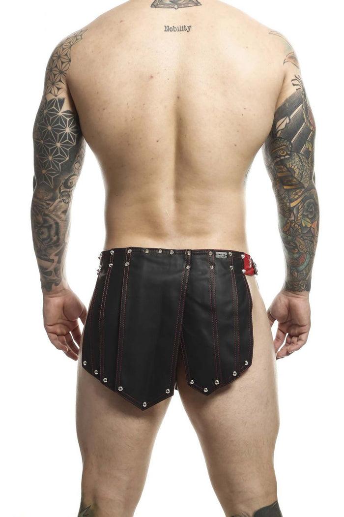 Clever Moda MaleBasics DMBL10 DNGEON Roman Skirt Color Black-Red