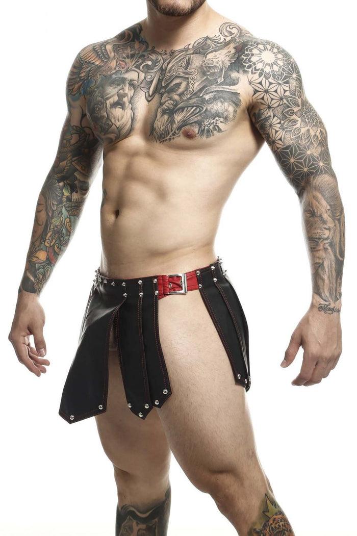 Clever Moda MaleBasics DMBL10 DNGEON Roman Skirt Color Black-Red