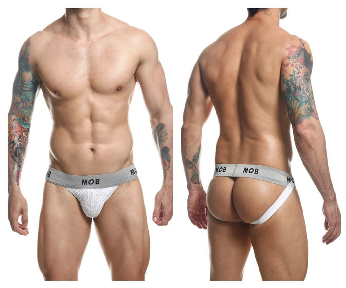 clever moda MaleBasics MBL107 MOB Classic Fetish Jock 3 Inches Jockstrap Color White
