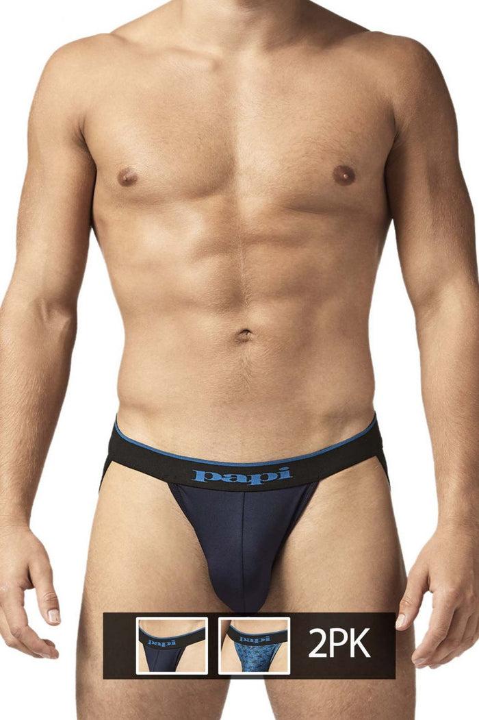 Clever Moda Papi UMPA049 2PK Microflex Jockstrap Color Teal-Graphic