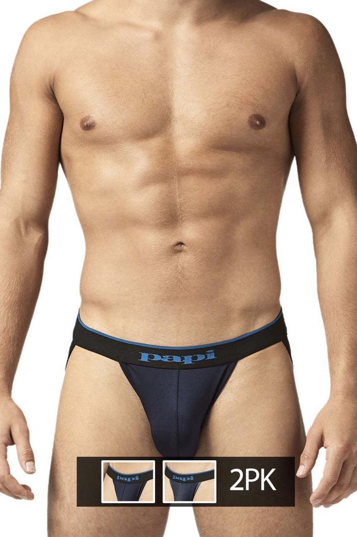Clever Moda Papi UMPA049 2PK Microflex Jockstrap Color Teal-Leopard