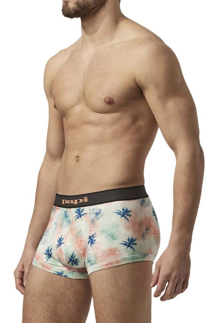 Clever Moda Papi UMPA074 2PK Microflex Brazilian Trunks Color Tropics-Blue