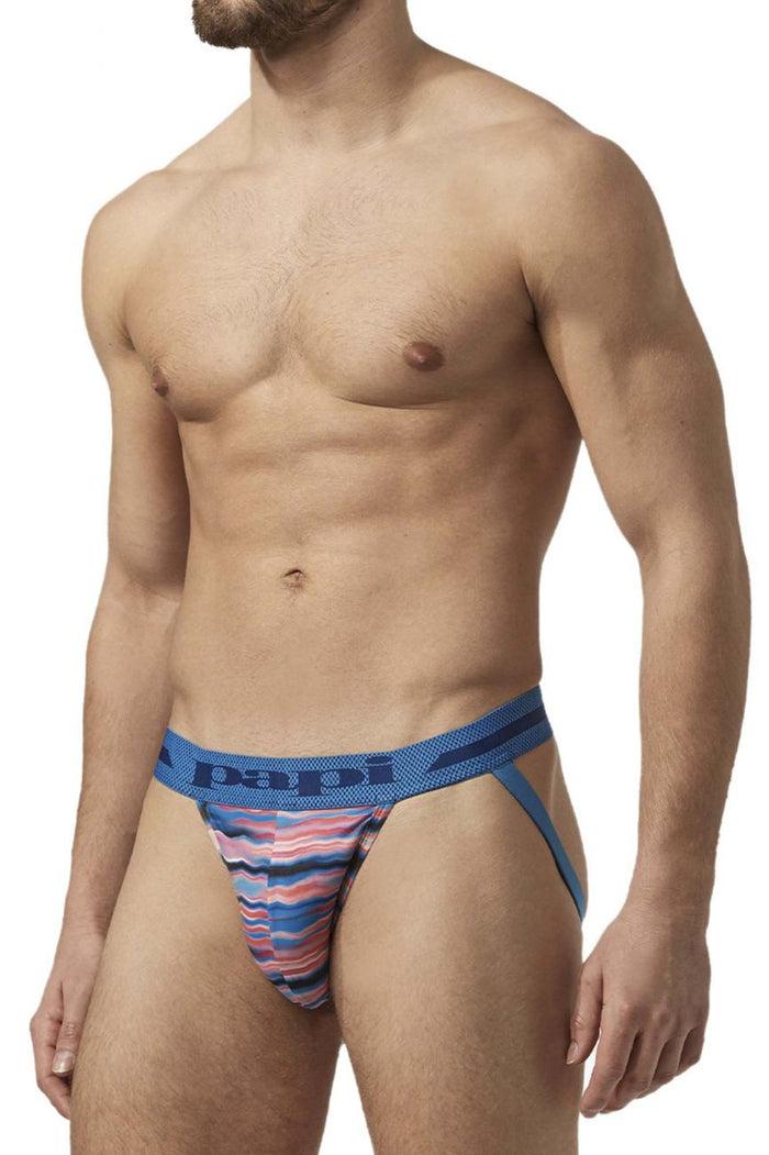 Clever Moda Papi UMPA081 2PK Microflex Jockstrap Color Waves-Black