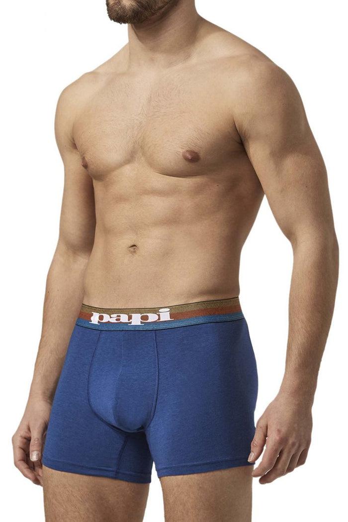 Clever Moda Papi UMPA088 2PK Microflex Brazilian Boxer Briefs Color Blue-Black