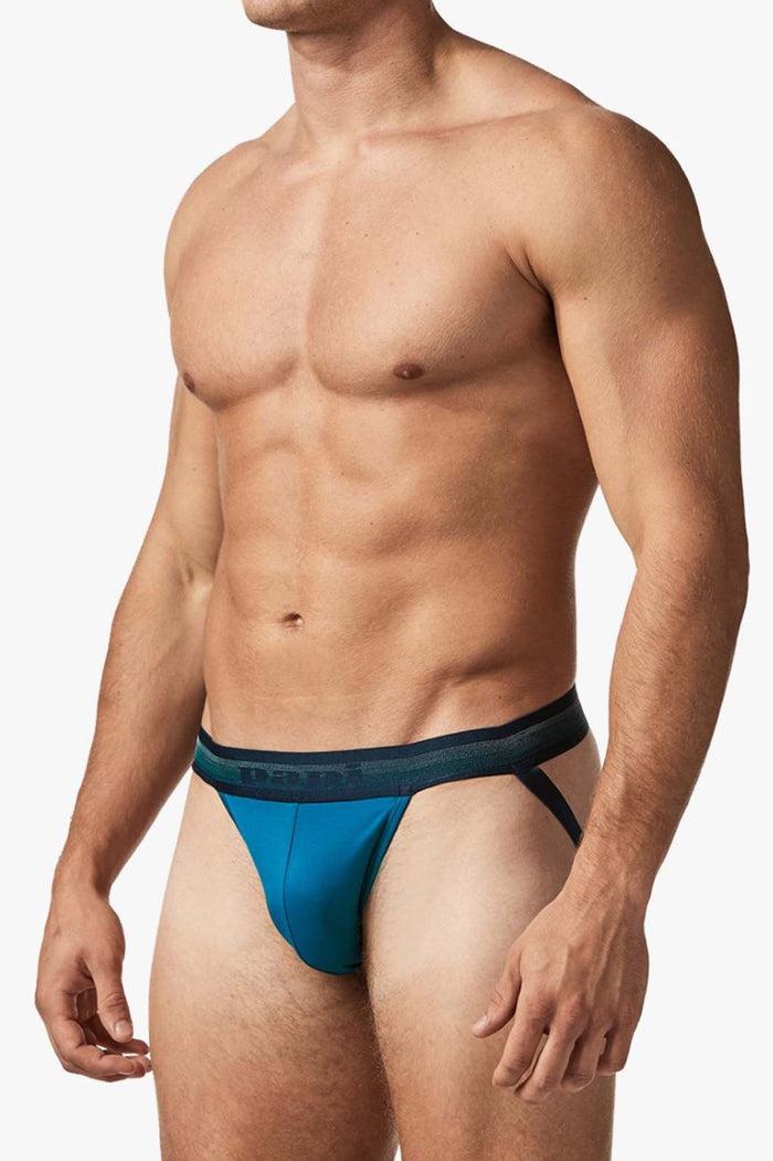 Clever Moda Papi UMPA108 2PK Microflex Performance Jockstrap Color Blue-Printed