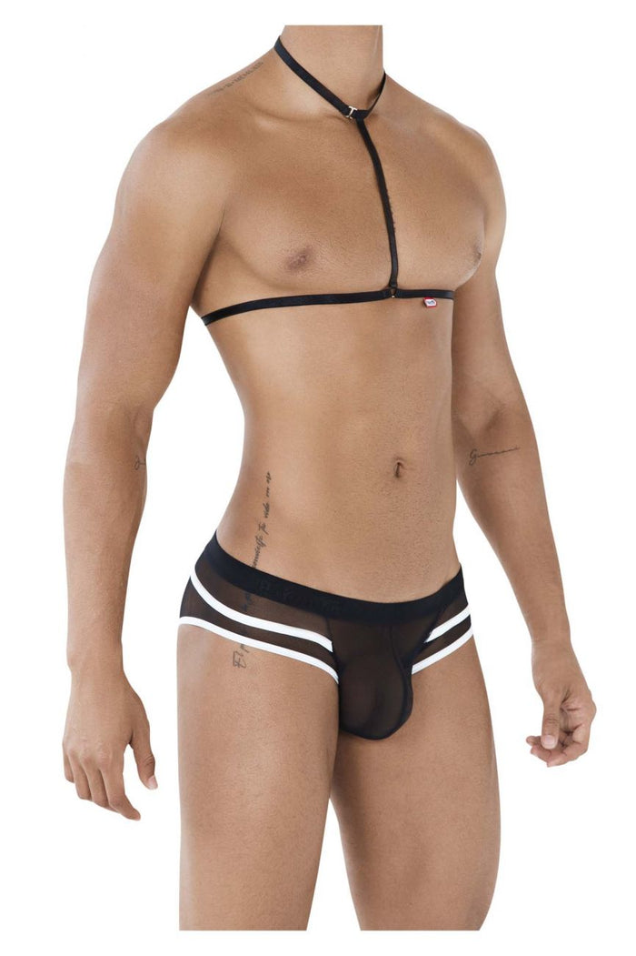 Clever Moda Pikante PIK 0495 Hot Harness Briefs Color Black