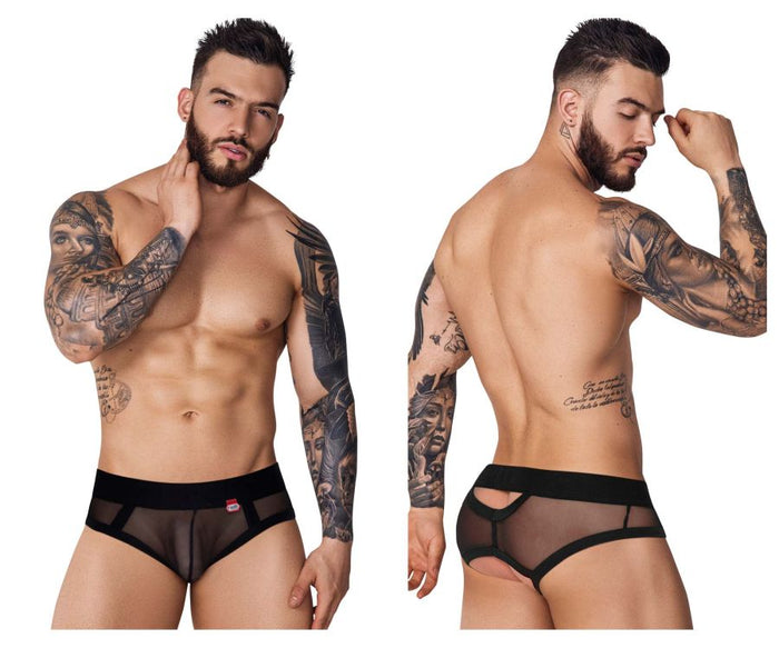 clever moda Pikante PIK 1091 Burly Mesh Briefs Color Black