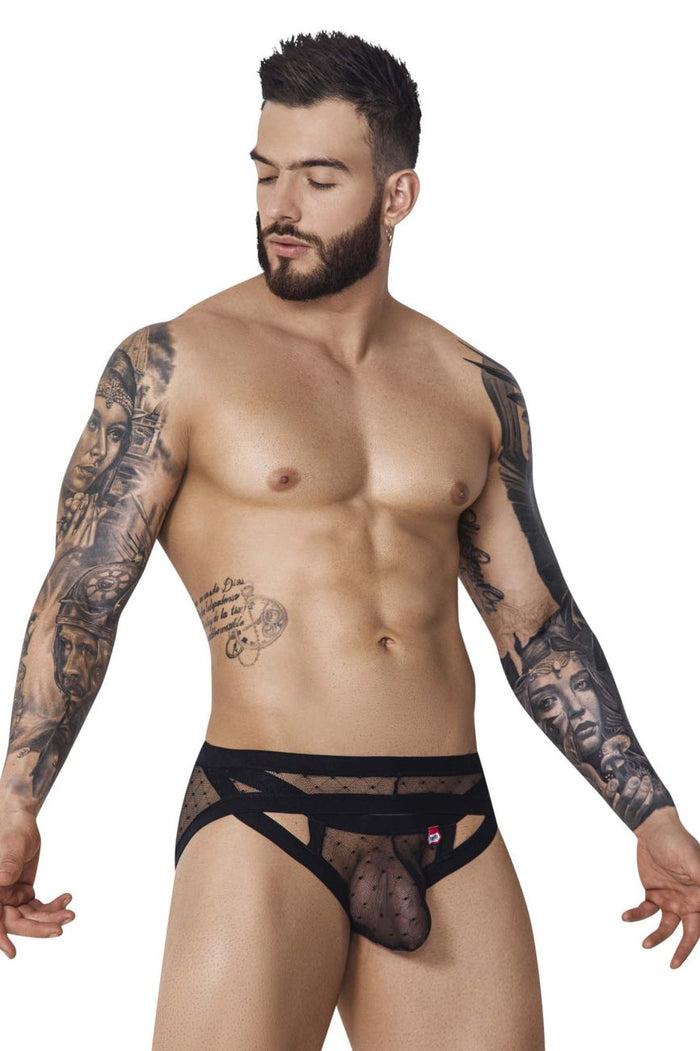 Clever Moda Pikante PIK 1093 Oomph Mesh Briefs Color Black