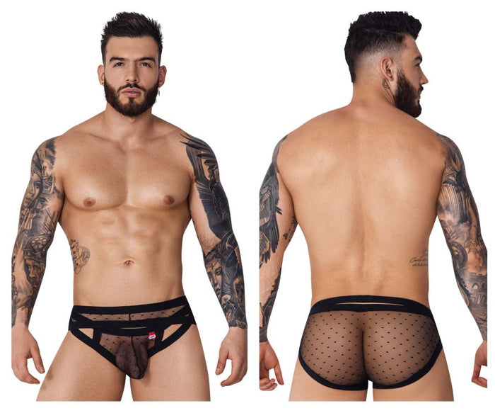 clever moda Pikante PIK 1093 Oomph Mesh Briefs Color Black