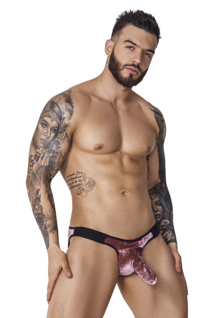 Clever Moda Pikante PIK 1098 Clandestine Velvet Bikini Color Pink