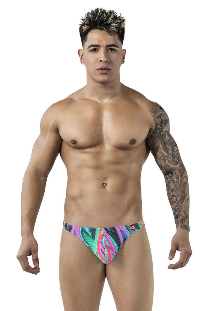 Clever Moda Pikante PIK 1829 Abstract Thongs Color Green