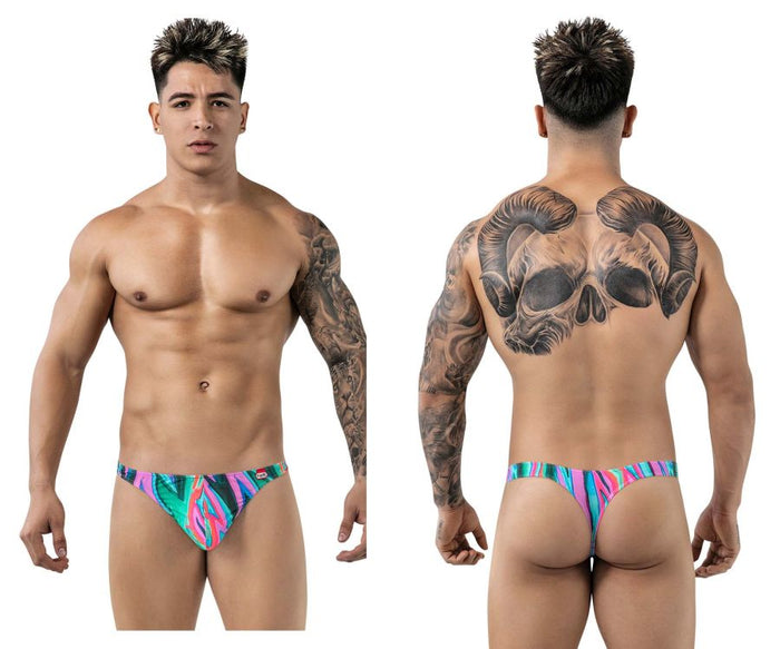 clever moda Pikante PIK 1829 Abstract Thongs Color Green