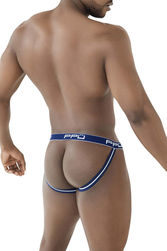 Clever Moda PPU 2308 One Side Mesh Jockstrap Color Blue