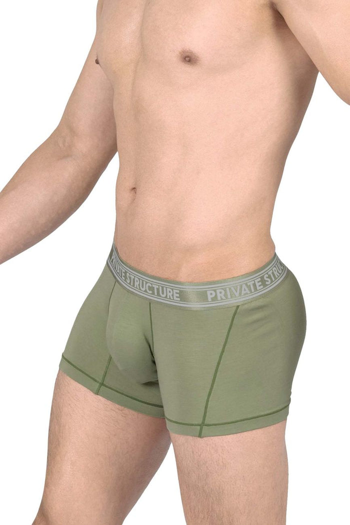 Clever Moda Private Structure PBUT4379 Bamboo Trunks Color Olive